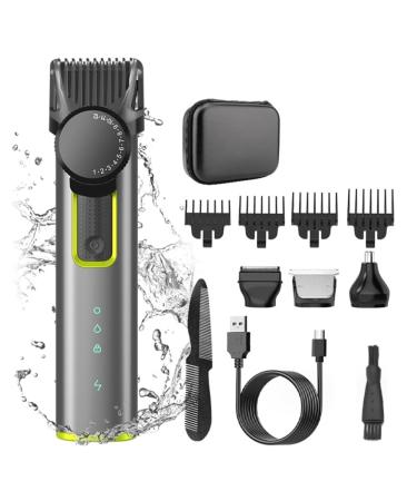 Qtynudy Cordless Rechargeable Hair Clipper & Trimmer Beard Trimmer for Men Adjustable Beard Trimmer with 4 Limit Combs Easy Install