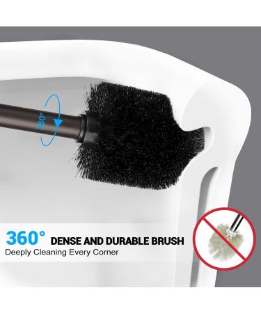 2 Pack Bronze Toilet Brushes with Extra Long Handle and Covered Holder - Buy Online on GoSupps.com