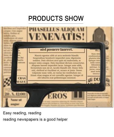 HYRZD Hand-held Rectangular Magnifying Glasses - 4X Magnification, 100x50MM Large Area HD Glass Lens, Low Vision Aid for the Elderly - Buy Online on GoSupps.com