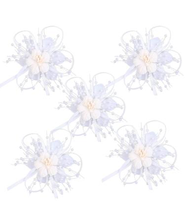 5 Flower Hair Clips Bridal Hairstyle Accessories Wedding Party Beach Accessories and Hair Accessories Ivory White