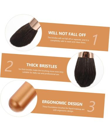 Set of 2 Make-Up with Wooden Handle Brush Mixing Foundation Makeup Brush Fluffy Makeup Brush Multifunctional Cosmetic Brush Professional Foundation Brush for Makeup - Buy Online on GoSupps.com