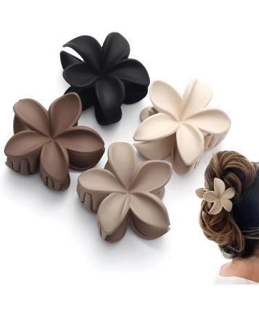 Ypkia 4 Pieces Hair Clip Flower Hair Clip Large Set Matt For Women Thick and Thin Hair Accessories set-2