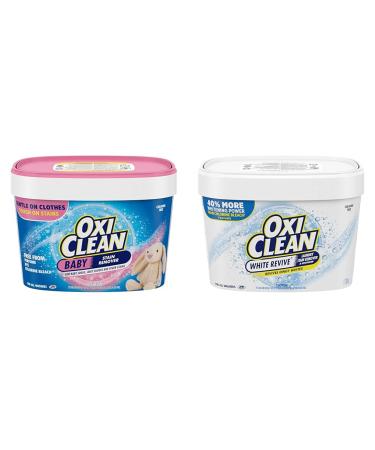 OxiClean Multi-Purpose Baby Stain Remover Powder 1.36-kg & White Revive Laundry Stain Remover Powder 1.28-kg Powder + Powder 1.28-kg