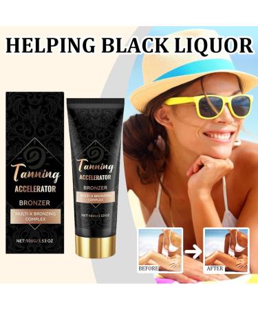 RisingSea Tec Sun tan accelerator sun cream 100 g dark brown color direct bronzer ideal for solarium and outdoor sun - Buy Online on GoSupps.com