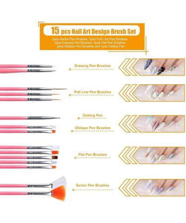 Xptieeck Nail Art Tool Set: Nail Pen Stamp Nail Painting Brush Nail Dotting Tool Nail Foil Manicure Tape Rhinestones for Nails - Buy Online on GoSupps.com