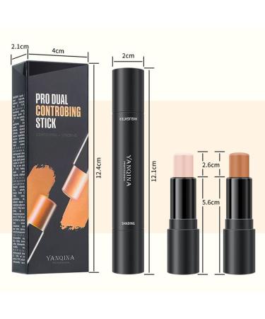4 Colors Cream Contour Sticks Makeup Kit | Highlight & Contour for Beginners | Primer Face Makeup Stick for Light Medium Skin | Concealer & Blur Stick - 2Pcs - Buy Online on GoSupps.com