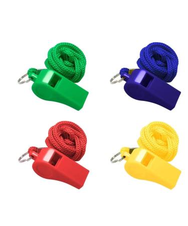 Neoreser whistle 4 pieces of sports pipes with converting colors plastic whistle trill whistles whistle pipe football pipe referee whistle triller pipes for coach referee teacher emergency - Buy Online on GoSupps.com