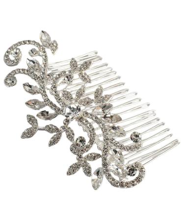 Beaupretty Hair Toppers Hair Combs Hair Side Combs Wedding Hair Comb Rhinestone Hair Comb Hair Comb Clips Bridal Hair Comb Rhinestone Hair Side Comb Zinc Alloy Bride Manual White Accessories