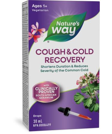 Nature's Way Cough & Cold Recovery Formally Umcka ColdCare - Clinically Proven Cold & Flu Relief for Kids Age 1+ and Adults Bronchitis Laryngitis and Pharyngitis Support - Vegetarian - 30ml Drops