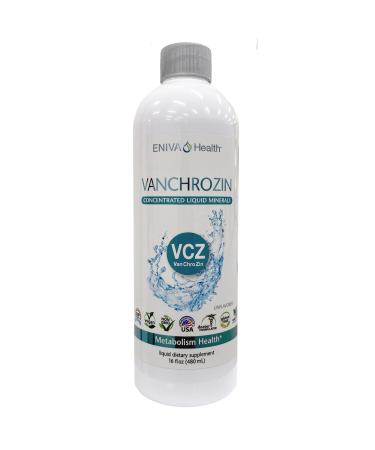 Eniva Liquid Ionic Vanadium Chromium Zinc Supplement (16oz) Blood Sugar Health, Doctor Formulated, Zero Calories, Zero Sugar - 96 Servings