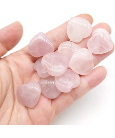 Rose Quartz Heart Worry Stones - 2Pcs Pink Healing Chakra Gemstones for Stress Relief and Meditation - Buy Online on GoSupps.com