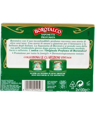  G n rique Borotalco Vintage Solid Soap Retro Italian Baby Soap with Talc Scent for Soft Skin 2x100g - Buy Online on GoSupps.com