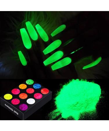 12 Color Fluorescent Nail Pigment Powder Set for Stunning Nail Art Designs - Buy Online on GoSupps.com