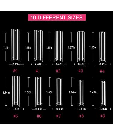 500Pcs No C Curve XXL Square Nail Tips | SWETIDY Clear Acrylic Fake Nails for Nail Tech Salons & DIY Nail Art - 500 Piece Assortment - Buy Online on GoSupps.com