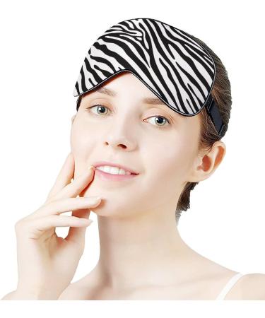 Black and White Zebra Sleep Mask for Women | Adjustable Eye Shades Cover with Elastic Strap - Best Sleep Aid - Buy Online on GoSupps.com