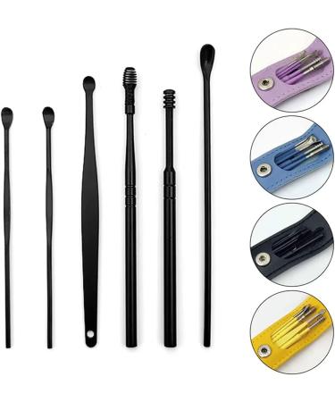 LUXIOO 6PCS Ear Cleaning Master Set - Professional Spiral Design Stainless Steel Earwax Removal Kit for Ear Care - Purple - Buy Online on GoSupps.com