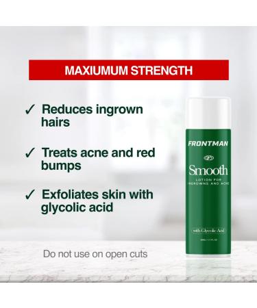 FRONTMAN Smooth - Glycolic Acid Ingrown Hair Treatment for Men - 1.7 Fl Oz - Buy Online on GoSupps.com