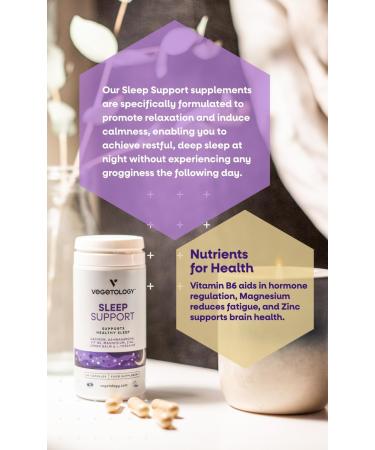 VEGETOLOGY Sleep Support Vegan Supplements (60 Capsules) Deep Sleep Supplements for Adults and Children Sleep Calm Food Supplement Healthy Sleep Aid Supplements to Help Sleep - Buy Online on GoSupps.com