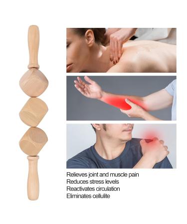 Wooden Roller Massager - Abdominal Massage Wheel for Soft Tissue Therapy & Pain Relief | Acupuncture Muscle Recovery Tool - Buy Online on GoSupps.com