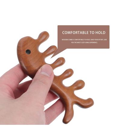 Buy Sewoart Fish-Shaped Jade Wooden Massage Comb Scalp Care Face Scratch Relief & Hair Removal Tool - Buy Online on GoSupps.com