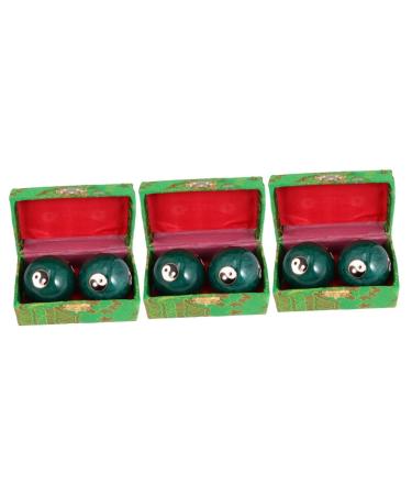 Fomiyes 3 pairs health balls body massage ball muscle rollerball hand trainer health wellness baoding balls hand massage balls tight handball product -balls fitness gymnastics ball