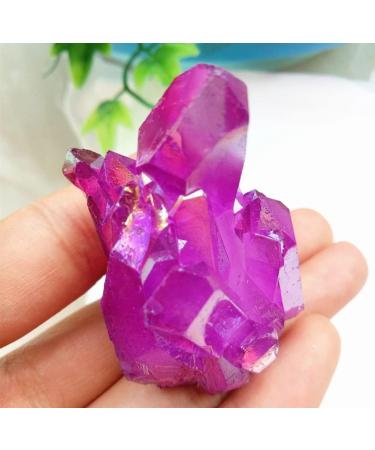 Crystal 100g Titanium Coated Fuchsia Natural Rock Crystal Quartz Cluster Halo Angel Cluster Specimen Suitable for Home Office Decoration ERTEYIN - Buy Online on GoSupps.com