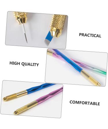 MUSISALY 2pcs Colorful Embroidery Pen Microblading Pen Liquid Eyebrow Pen Microblading Marker Pen Alloy - Buy Online on GoSupps.com