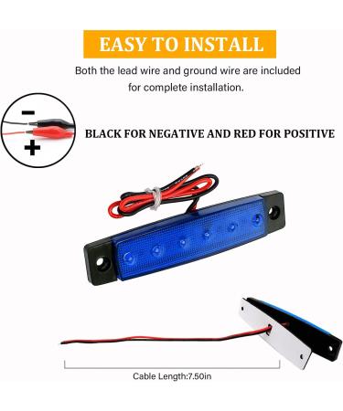 10Pcs Blue LED Boat Interior Lights | Marine Courtesy Lighting for Fishing Pontoon Kayak Yacht Sailboat | Waterproof Deck Transom Cockpit Navigation Strip - Buy Online on GoSupps.com