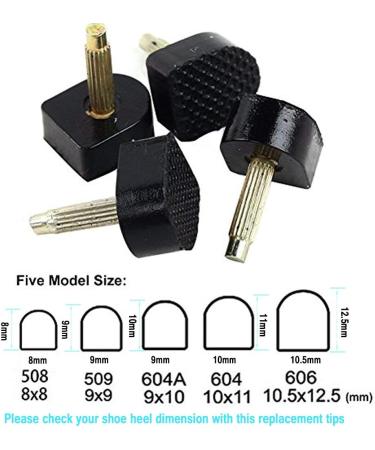 60PCS High Heel Replacement Tips Kit - Black 5 Sizes by Meiso - Stiletto Repair Heel Caps for Shoe Restoration - Buy Online on GoSupps.com