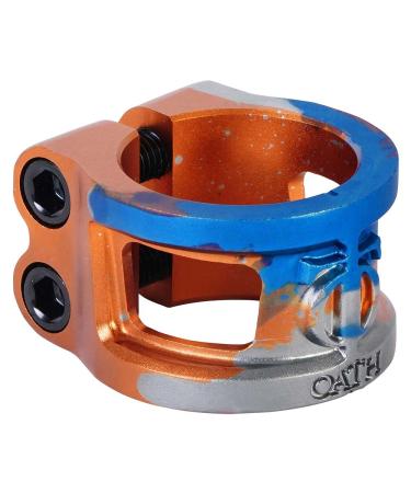 Oath Cage V2 Alloy 2 Bolt Scooter Clamp, Triple Anodised Blue, Purple & Titanium, IHC/HIC, Aluminum, for Pro Scooters Orange, Blue, Silver,