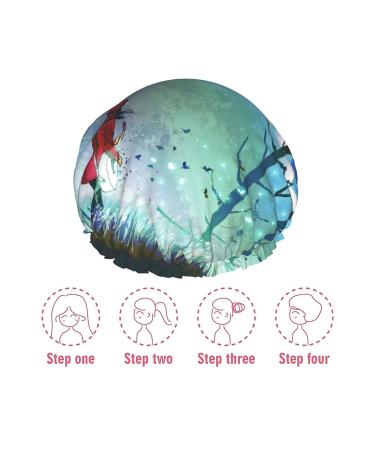 Guitar Girl Printed Shower Cap - Waterproof Bath Cap for Women - Fits All Head Sizes and Hair Textures - Buy Online on GoSupps.com