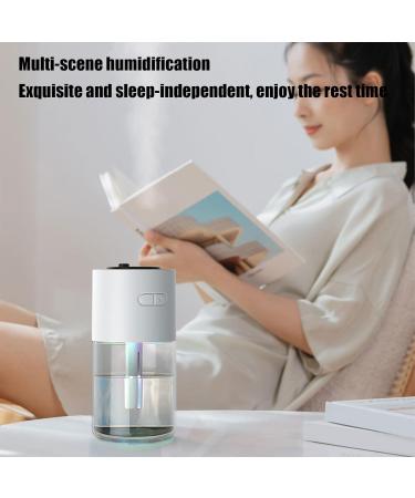 Portable Cool Mist Humidifiers - 280ml Mist Sprayer Desk Humidifier | Rechargeable Cool Mist Humidifiers with Starry Projector Personal Desktop Humidifier for Bedroom Nightstand White - Buy Online on GoSupps.com
