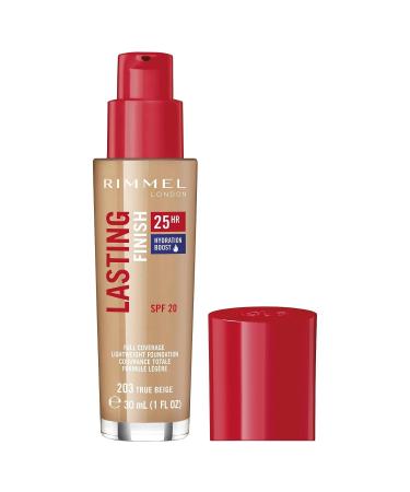 Rimmel Lasting Finish 25 Hour Foundation Colour 203 True Beige - Long-Lasting Formula - Buy Online on GoSupps.com