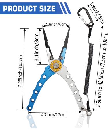 Coollto 3PC Premium Fishing Pliers Set | Stainless Steel Fish Lip Gripper & Aluminum Pliers with Sheath | Includes Fish Hook Remover & Safety Coiled Lanyard - Buy Online on GoSupps.com