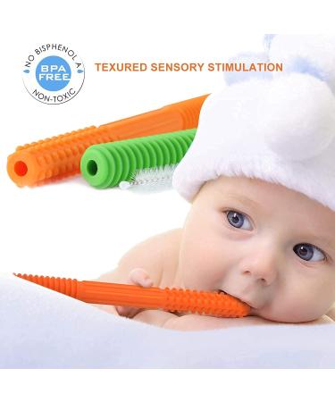 SLGOL Hollow Teether Tube 5 Pack - Silicone Teething Toys for Babies 3-12 Months - Buy Online on GoSupps.com