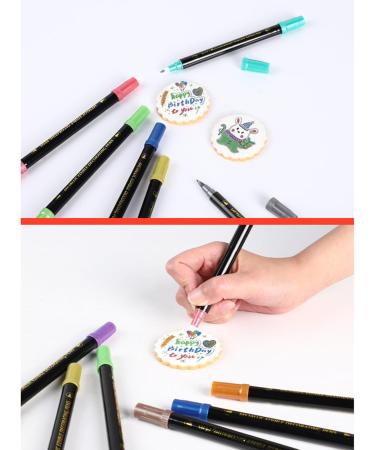 Food Coloring Pens Color Double Sided Edible Food Coloring Marker with Fine and Thick Tip Food Grade Marker - Buy Online on GoSupps.com