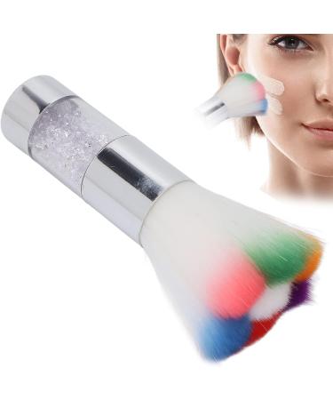 Colorful Fluffy Makeup Brush for Contour and Beautiful Makeup Portable Nail Art Dust Cleaning Brush (Silver) - Buy Online on GoSupps.com