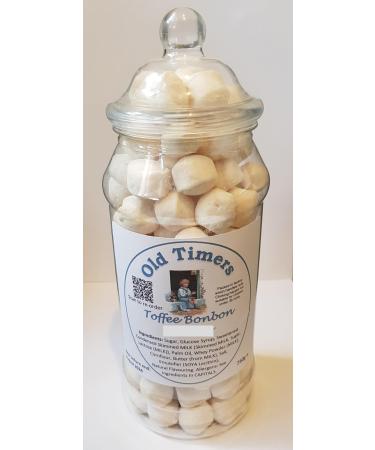 Toffee Bonbons Sweets in Victorian Style Plastic Jar 750 grams