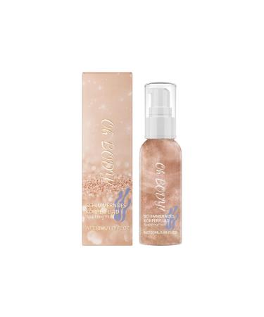 Body Glitter Oil, Body Shimmer Oil 50 ml, Glitter Oil for Body, Face and Hair, Moisturizing Shimmer Body Oil for Satin Tan, Multi-purpose Body Highlighter Make-up