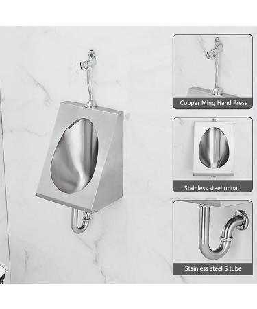 304 Stainless Steel urinals Induction Wall-Mounted Drainage Public Toilet urinals Square Wall-Mounted Men's urinals Bathroom Accessories for Homes Hotels Schools - Buy Online on GoSupps.com