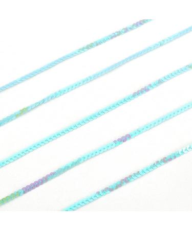 PandaHall 6mm Light Blue Flat Sequin Strip - 100 Yards Spool for Jewelry and Costume Accessories - Buy Online on GoSupps.com