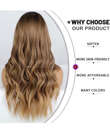 Esmee Long Wave Ombre Brown Synthetic Curly Wig for Women - Perfect for Daily Wear and Parties - Buy Online on GoSupps.com