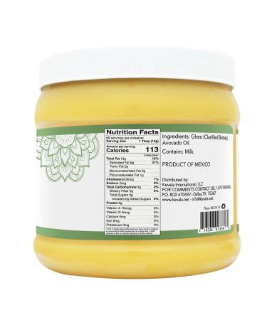 Kevala Avocado Ghee 32 Oz - High-Heat Blend of Avocado Oil and Premium Ghee - Keto, Paleo, Casein Free - 2 lb Bottle - Buy Online on GoSupps.com