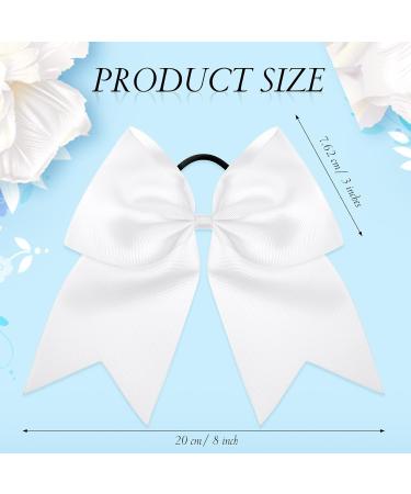 Janinka 40 Pack 8'' Large Cheerleader Hair Bows - White Ponytail Holder Scrunchies for Girls & Women - Ideal for Teen College Outfits, Uniforms & Sports - Buy Online on GoSupps.com