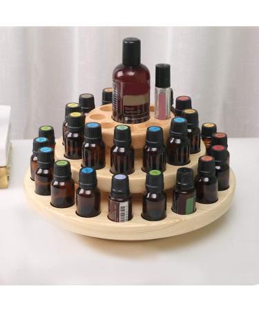 QAKILW 3 Tier Wooden Essential Oil Box - Rotating Display Stand with 39 Compartments | Elegant Organizer for Home Decor - International Shipping Available - Buy Online on GoSupps.com