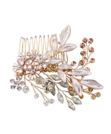 Angoily 1pc Pearl Hair Pin Wedding Hair Side Combs Wedding Hair Accessories Rhinestone Hair Accessories Bridal Pearl Hair Comb Tiara European Style Bride Wedding Accessories