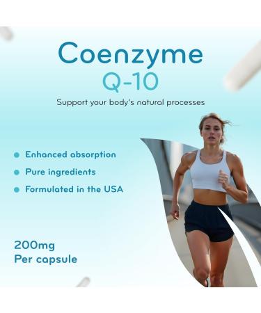 Quick Absorption CoQ10 200mg - Coenzyme Q10 200mg Potent Antioxidant for Heart Energy and Aging Support - High Stability CoQ10 Ubiquinone Capsules - Made in a cGMP US Lab (60 Servings) - Buy Online on GoSupps.com