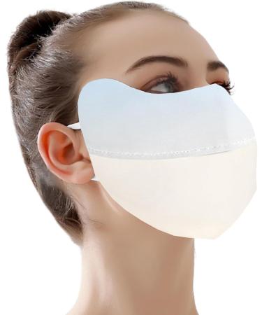 UV Protection Face Masque - Breathable Ice Silk Face Shield - Reusable Sun Shield Face for Women Sunscreen Masque for Fishing Hiking Cycling gradient blue - Buy Online on GoSupps.com