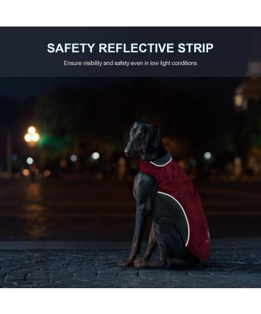 IREENUO Waterproof Dog Coat | Winter Windproof Jacket for Medium to Large Dogs | Reflective Strips & Adjustable Chest Strap (2XL Red) - Buy Online on GoSupps.com