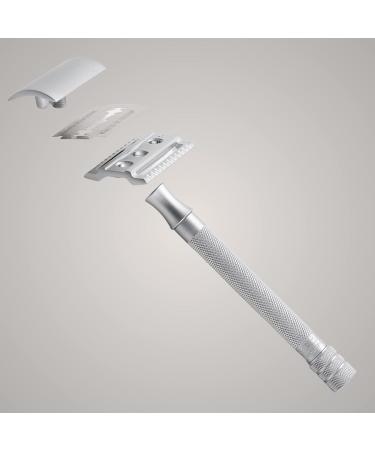 Merkur 22C Razor Plane | Matte Chrome Satin | Three-Part Closed Comb | Ideal for Wet Shaving | Durable Zinc & Brass | Made in Germany - Buy Online on GoSupps.com